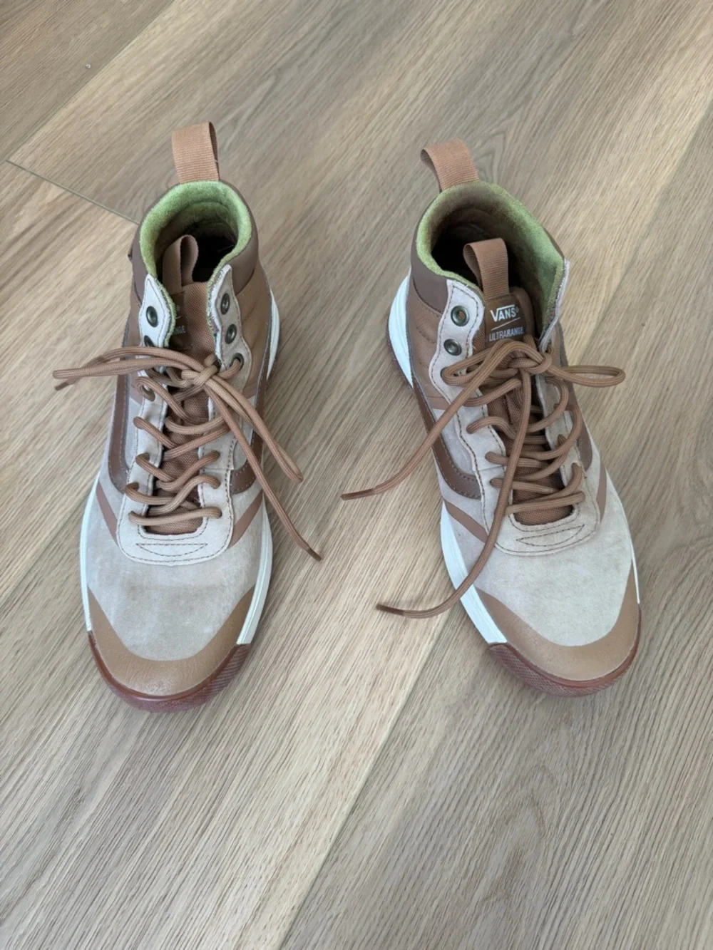 Vans Brown and Tan Ultrarange High-Top Hiking Sneakers - Picture 3 of 7